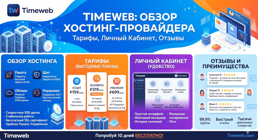 Timeweb: обзор хостинг-провайдера