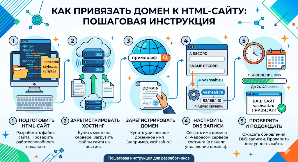 Как привязать домен к HTML-сайту: пошаговая инструкция