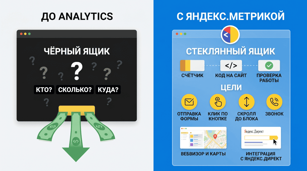 Подключение Яндекс.Метрики и целей