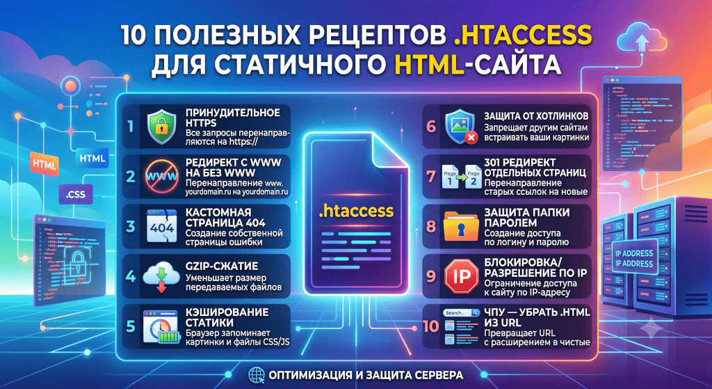 .htaccess: 10 полезных рецептов